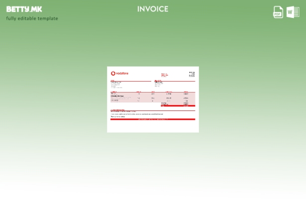 Шаблон за фактура на американски Водафон во модерен стил